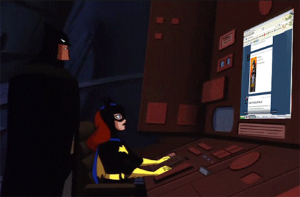Batgirl on the computer